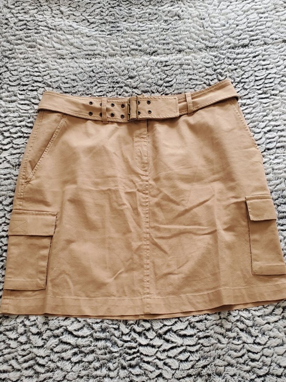 Jones New York Signature Tan Belted Cargo Skirt
